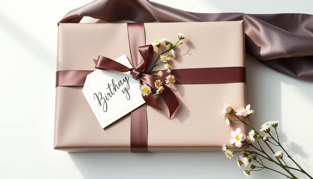 Beautifully wrapped birthday gift with premium packaging for best friend