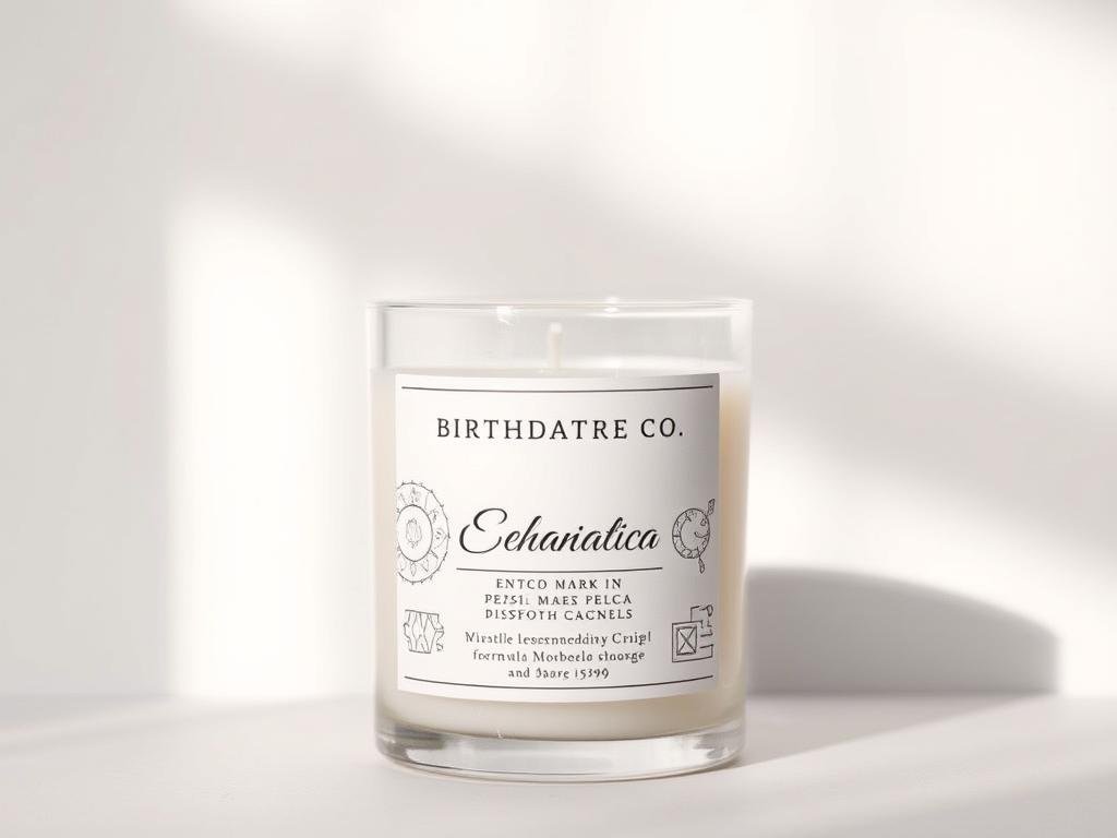 Birthdate Co. Personalized Candle with zodiac details and birthday information