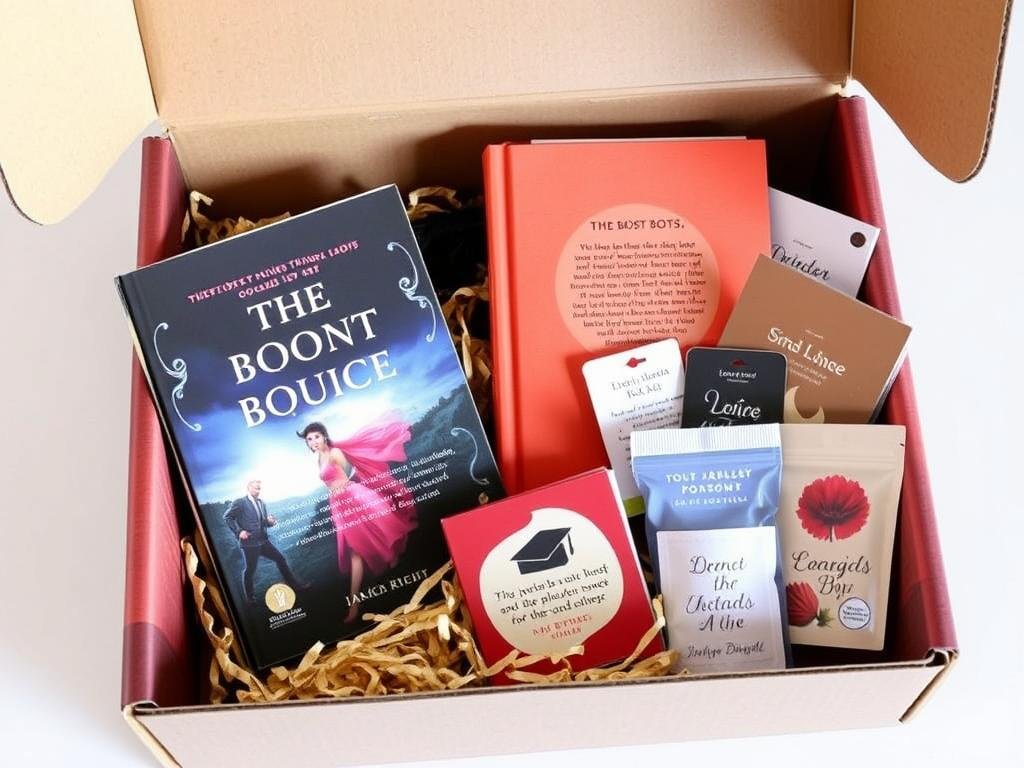 Book subscription box with personalized reading selections as a birthday gift idea