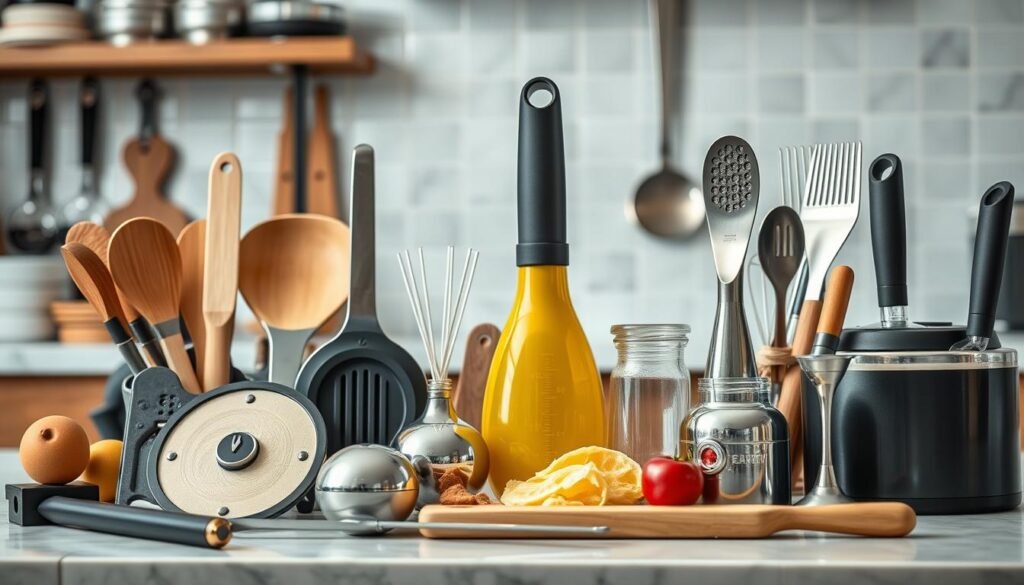Collection of innovative kitchen gadgets and tools as birthday gift ideas