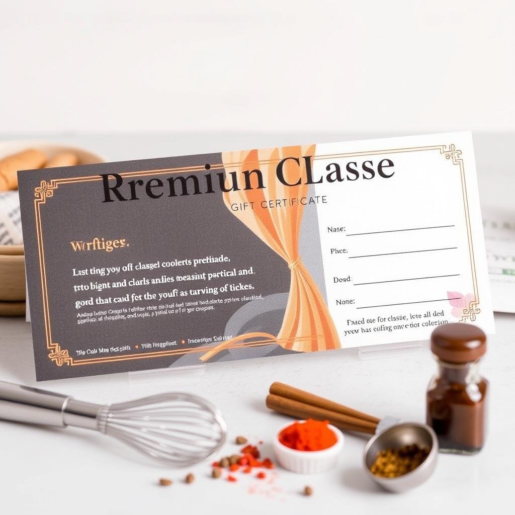 Cooking class experience gift certificate as a birthday gift idea