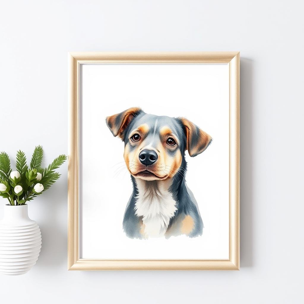 Custom pet portrait artwork as a birthday gift idea