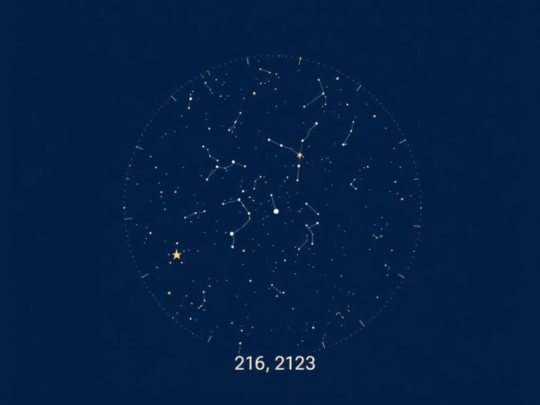 Custom star map showing constellation patterns from a specific date and location. don't use year