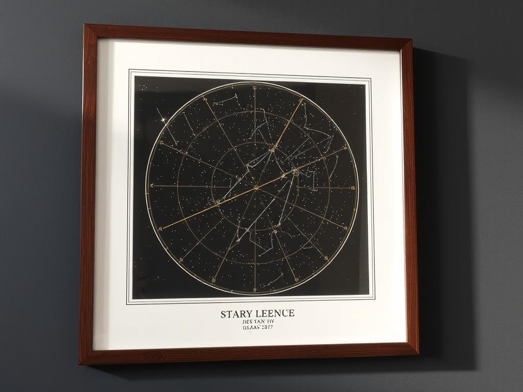 Custom star map showing night sky on special date for DIY birthday gifts for boyfriend