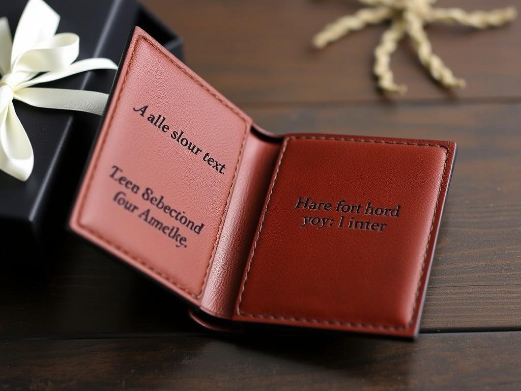 Customized wallet with engraved message for DIY birthday gifts for boyfriend