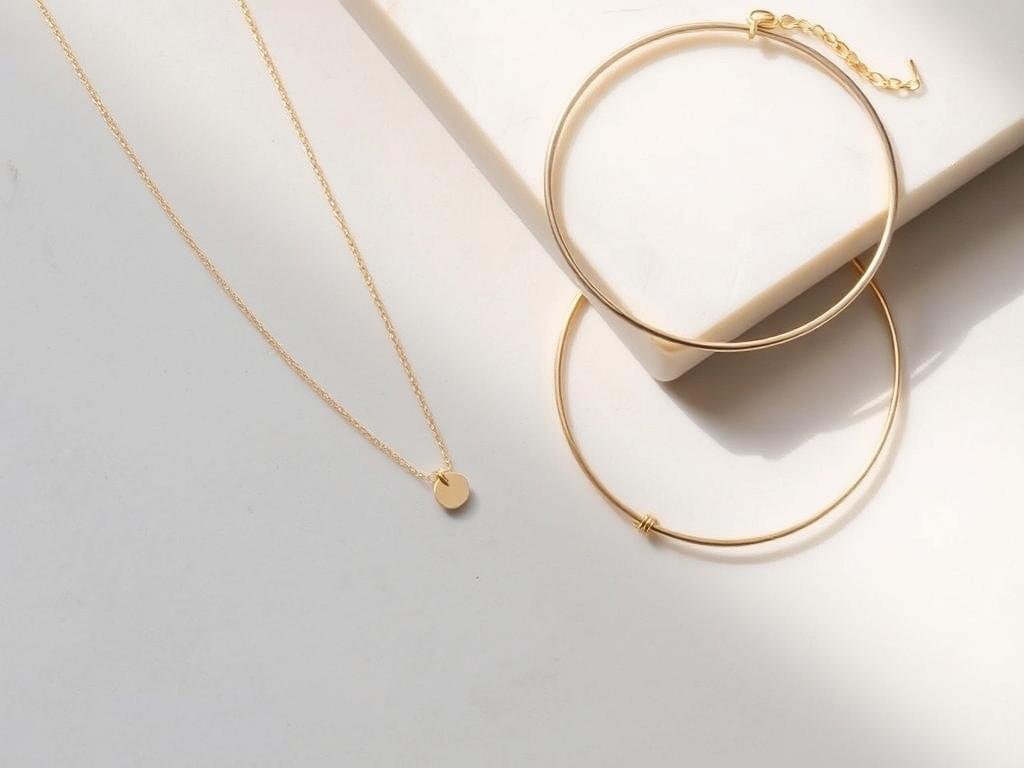 Delicate gold vermeil jewelry with minimalist design