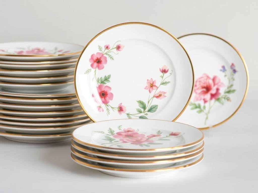 Hand-painted ceramic dessert plates with gold accents - Prettiest Birthday Gifts ideas