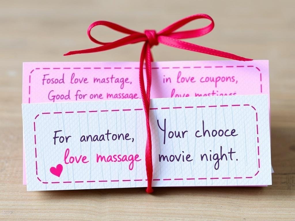 Love coupons book with personalized promises for DIY birthday gifts for boyfriend