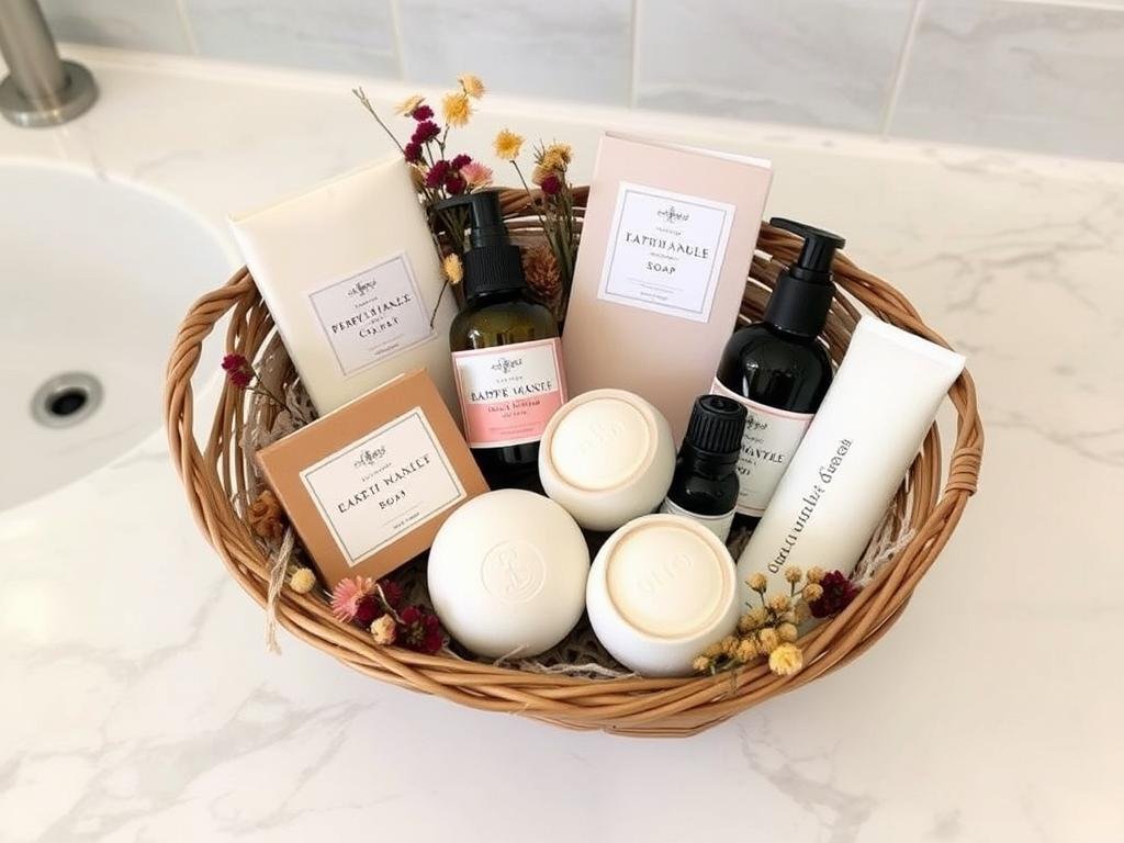 Luxury bath and body gift set with essential oils