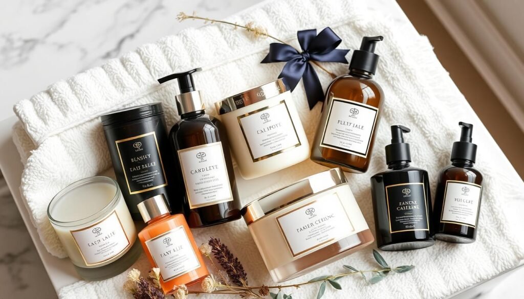 Luxury self-care gift set with premium bath and body products as a birthday gift idea