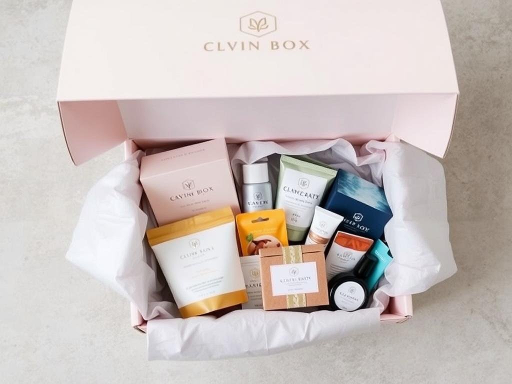 Luxury subscription box with preview of premium contents
