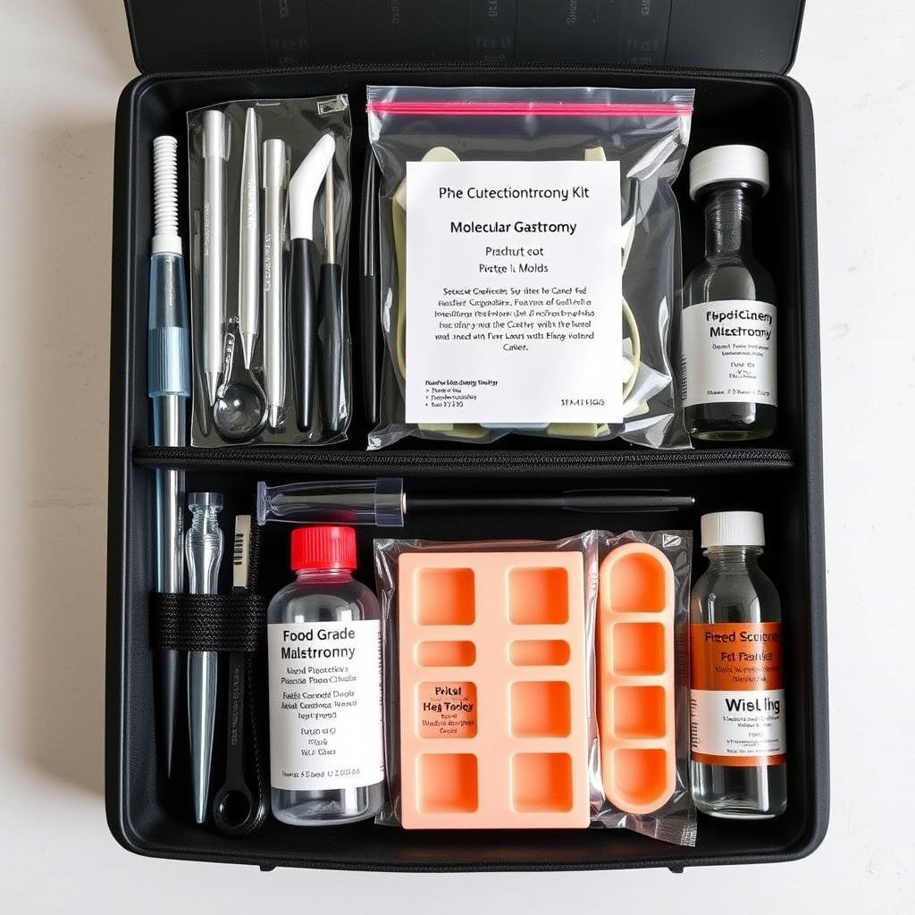 Molecular gastronomy kit with specialized tools as a birthday gift idea