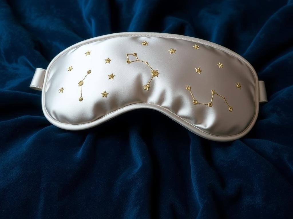 Silk sleep mask with embroidered constellation design - Prettiest Birthday Gifts ideas