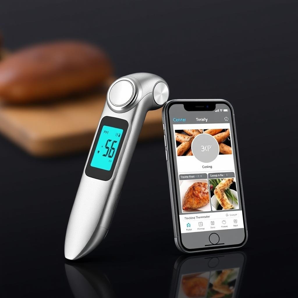 Smart cooking thermometer with app connectivity as a birthday gift idea