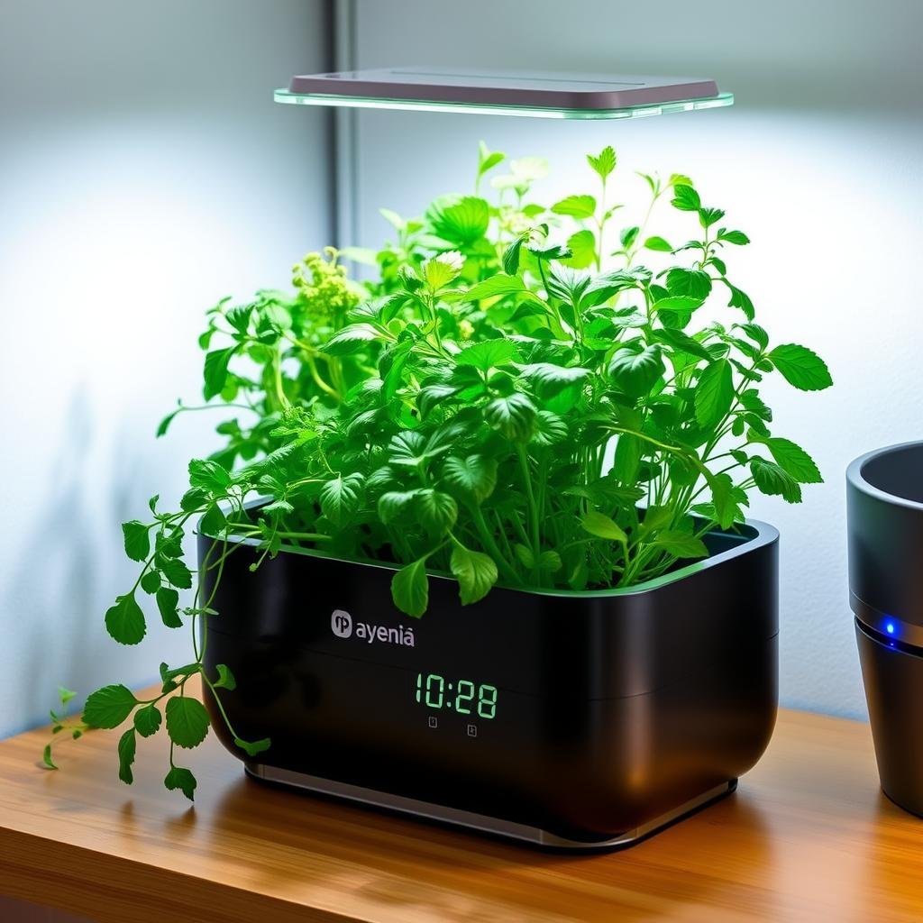 Smart indoor herb garden system as a birthday gift idea