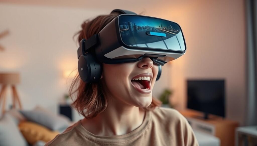 Virtual reality headset with immersive gaming experience