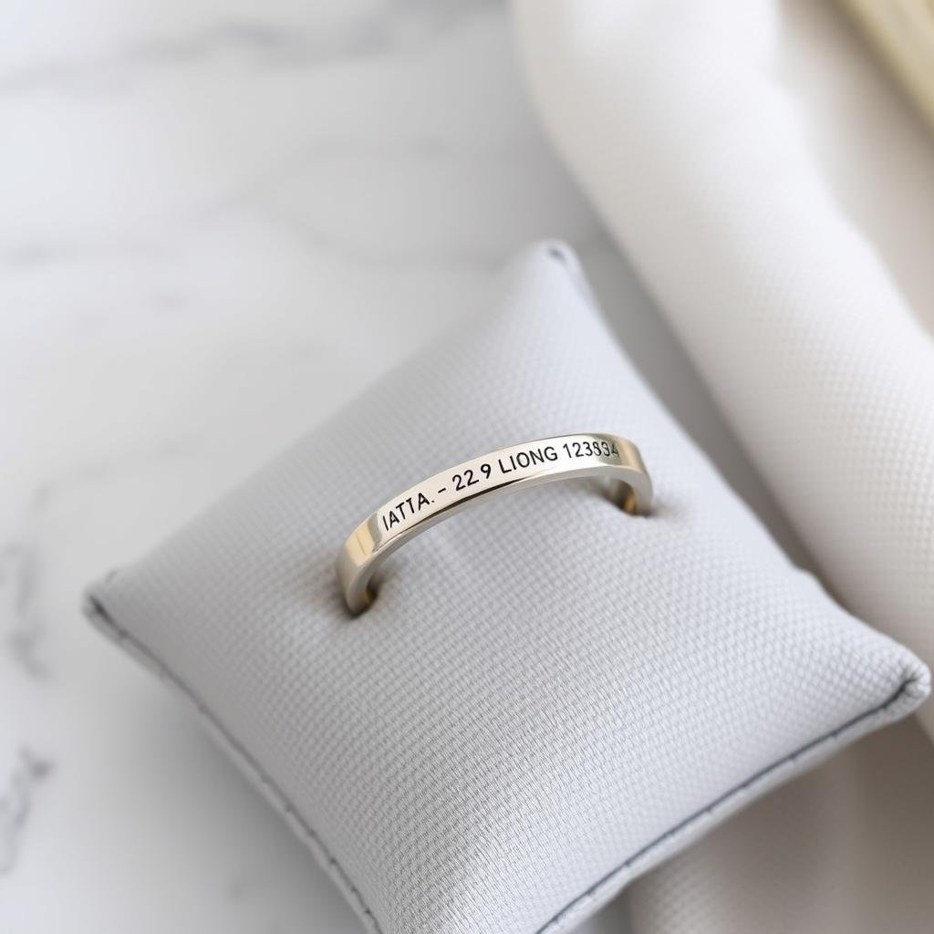 A coordinates ring showing the latitude and longitude of a special location