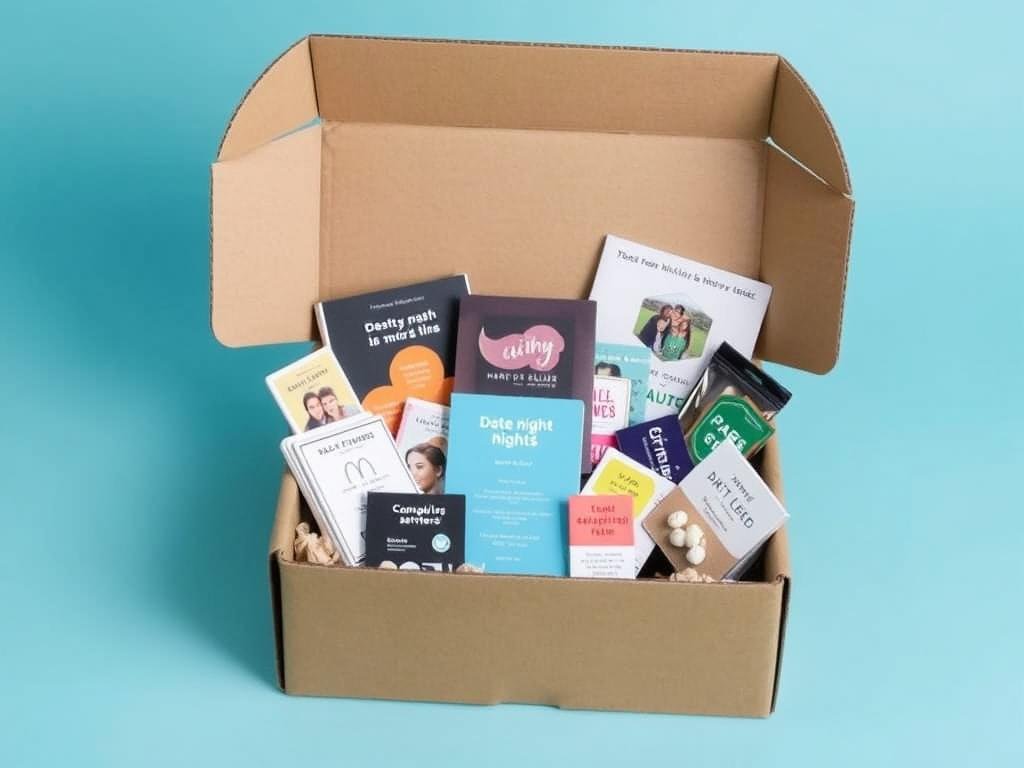 A date night subscription box with activities and supplies for sentimental valentines gifts