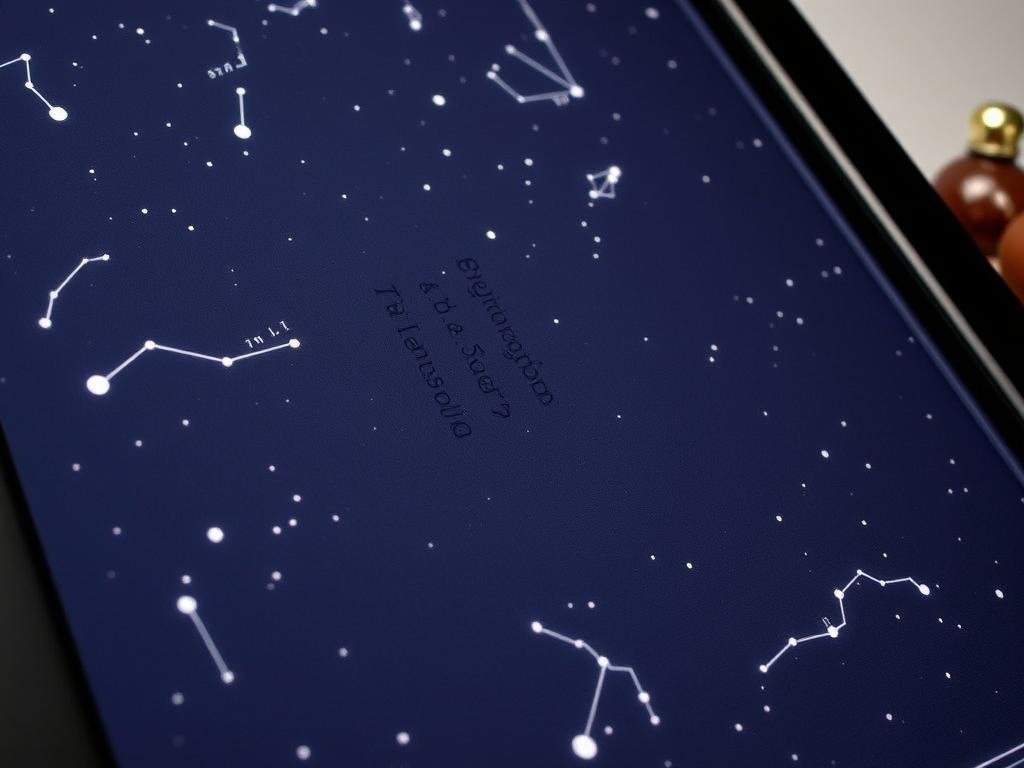 A framed custom star map showing constellations with personalized text of a special date and location