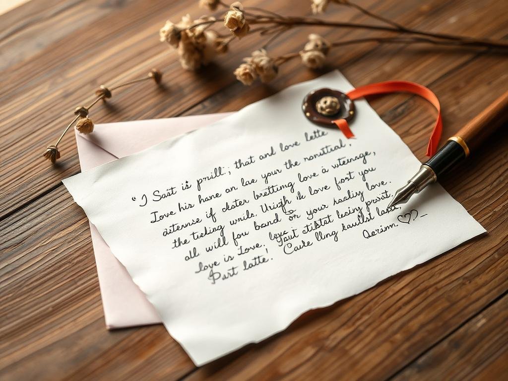 A handwritten love letter with a wax seal on vintage paper, a classic sentimental gift for boyfriend