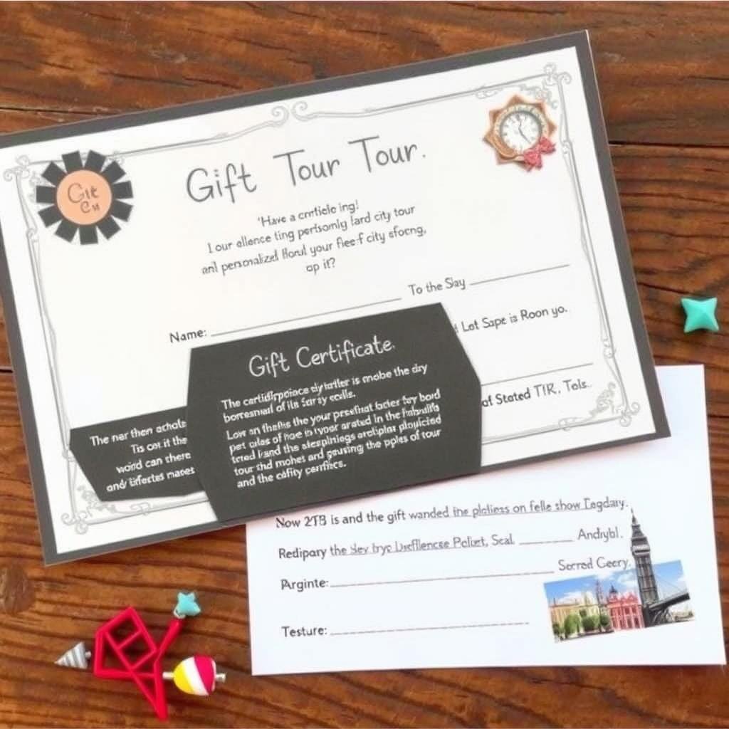 A homemade gift certificate for a personalized city tour