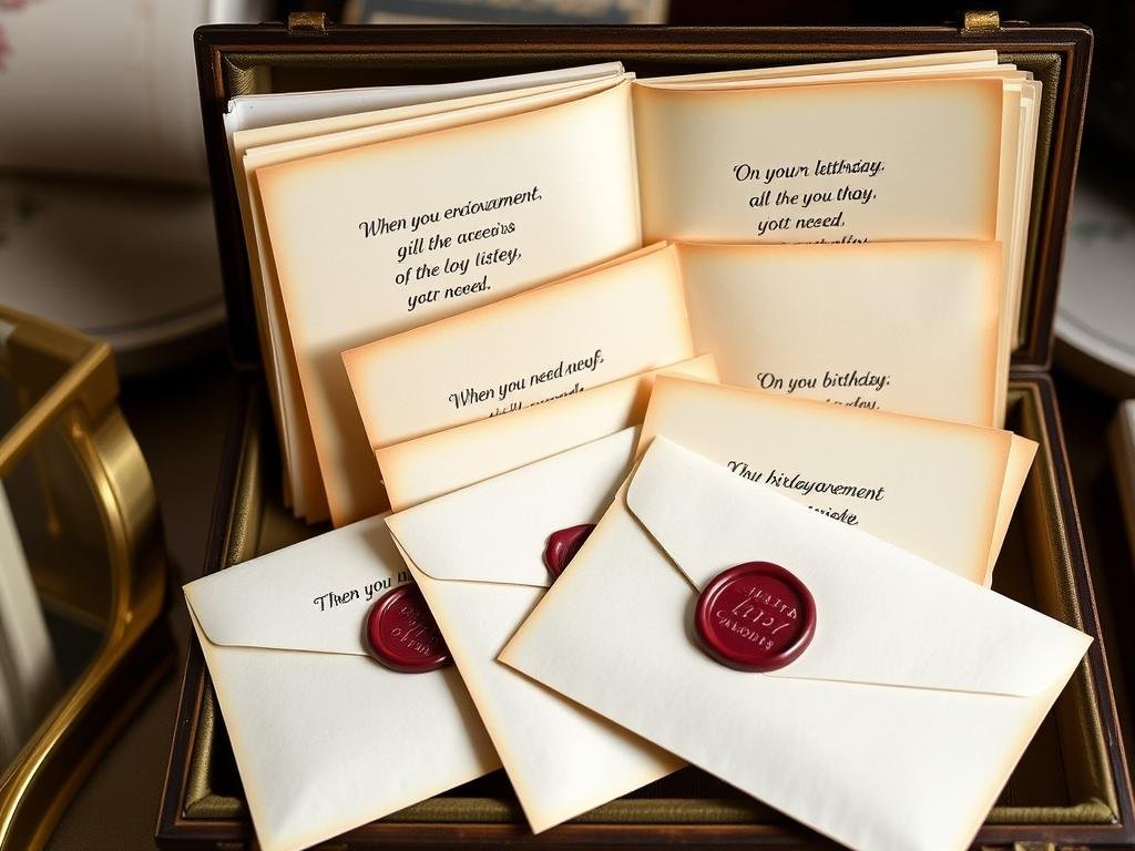 A letter book with handwritten correspondence to be opened on special occasions
