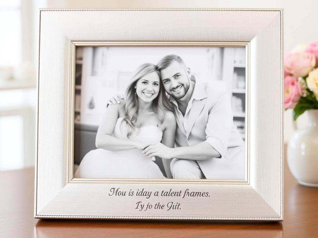 A personalized photo frame with a special message engraved for sentimental valentines gifts