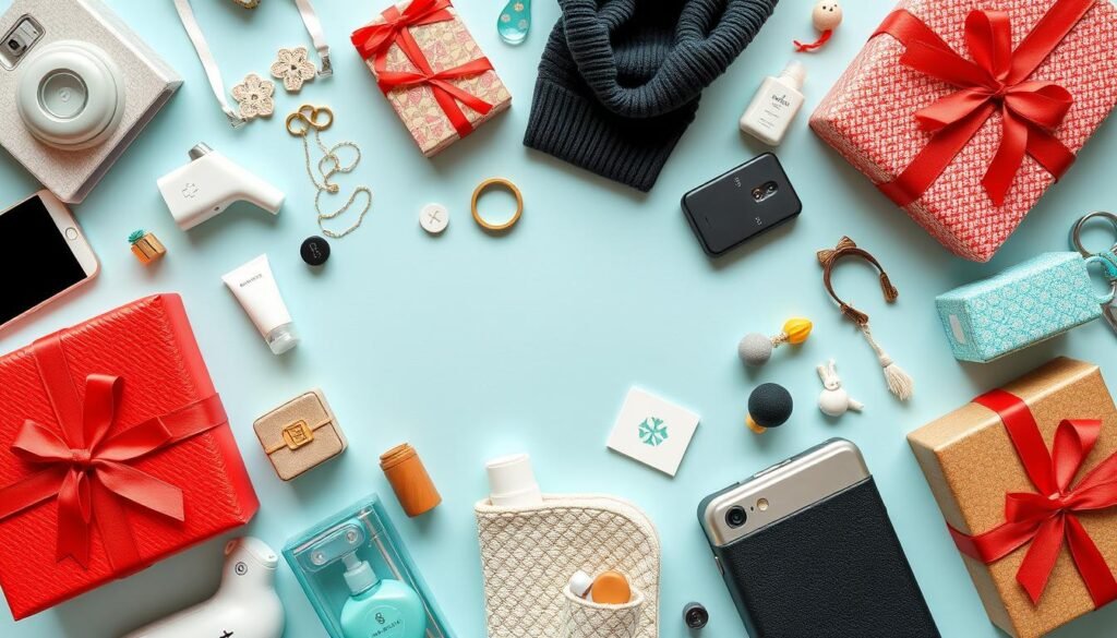 Aesthetically arranged collection of various Gen Z gift ideas