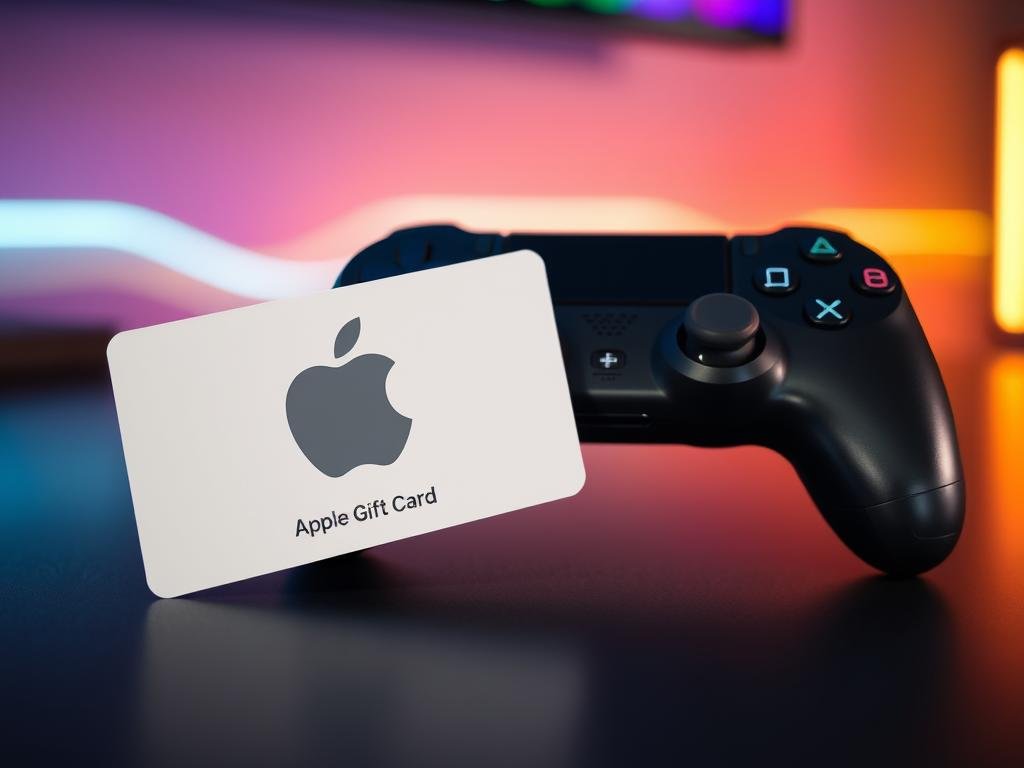 Apple gift card with mobile gaming controller