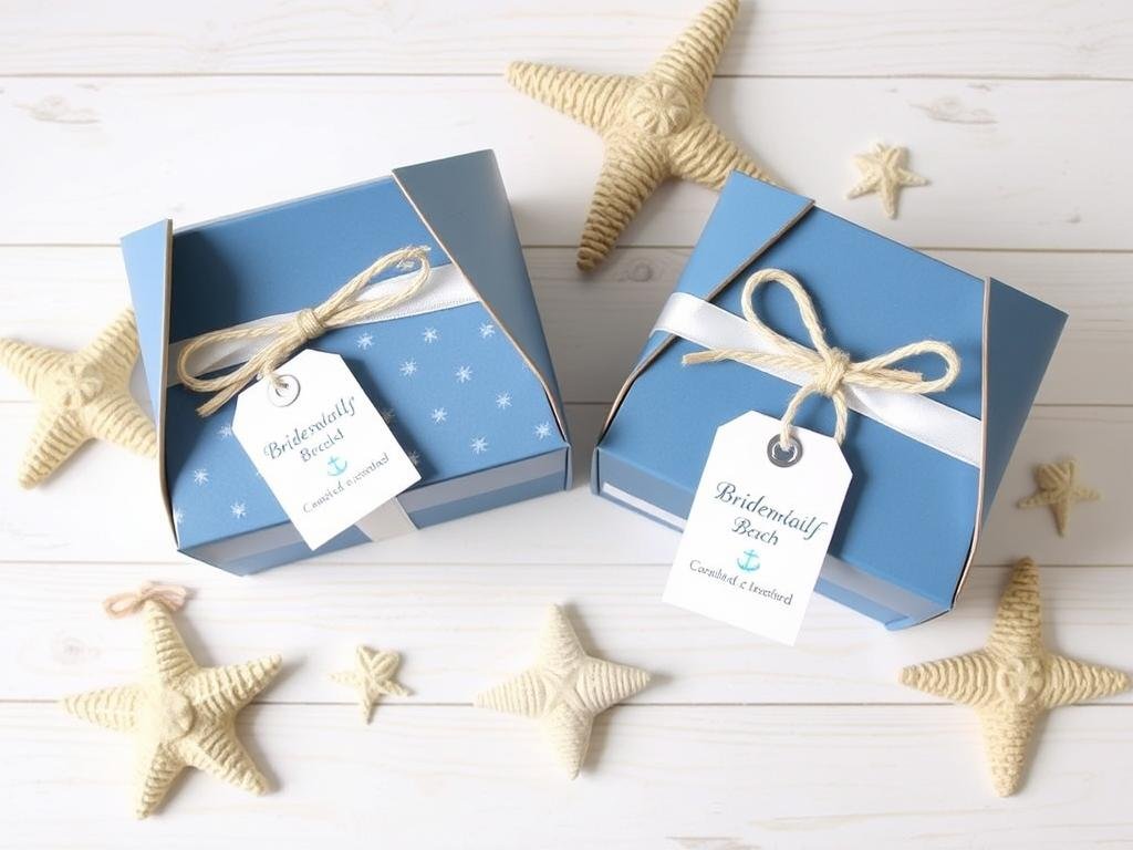 Beach themed bridesmaid gift box packaging
