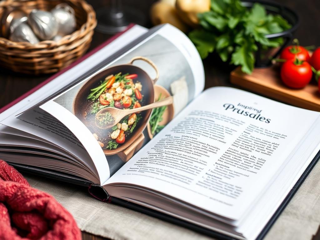 Beautiful cookbook with inspiring recipes for housewarming gift ideas