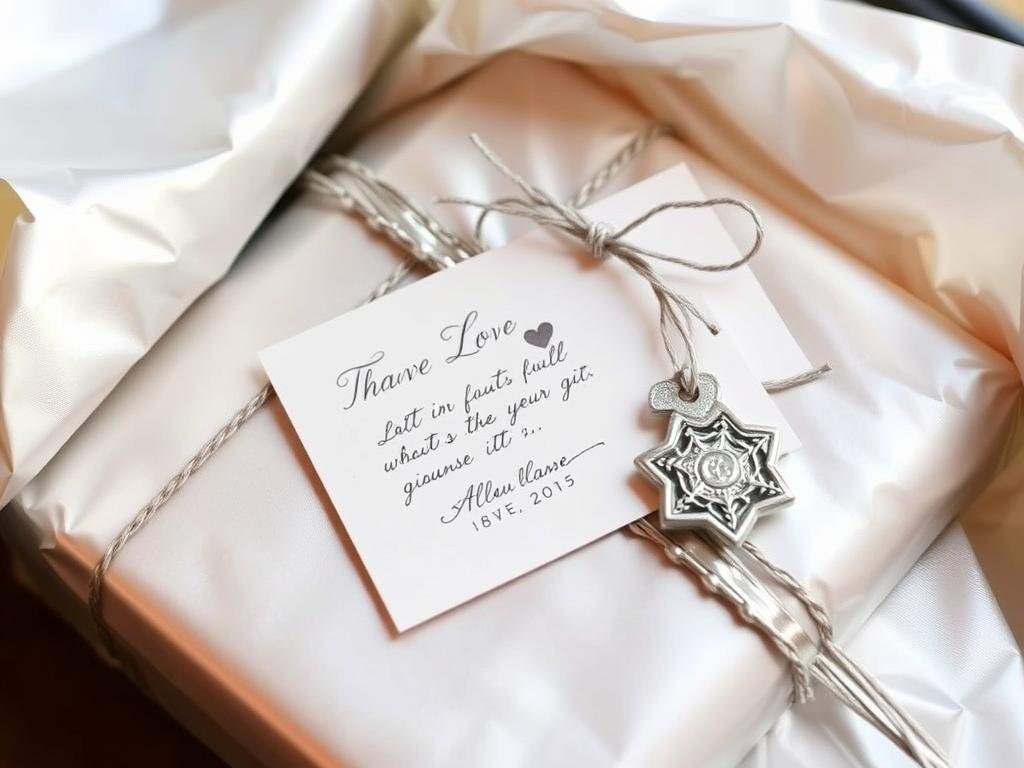 Beautifully wrapped anniversary gift with tin accents for 10 year anniversary gift for him