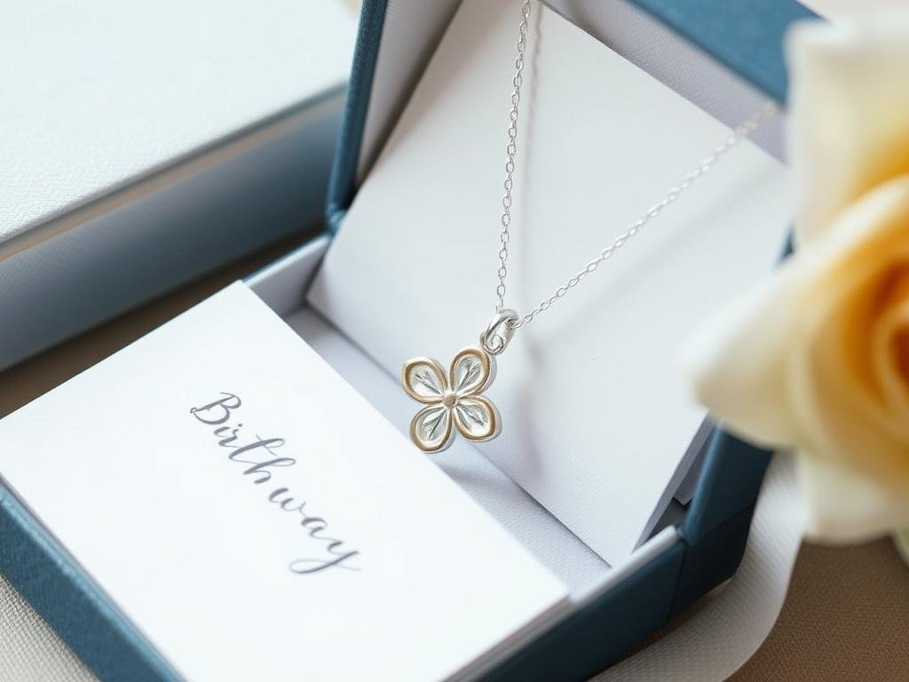 Birth flower necklace for girlfriend birthday gifts