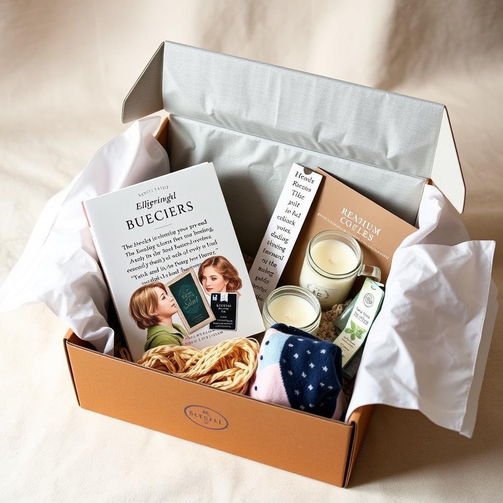 Book subscription box with reading accessories creative gift ideas