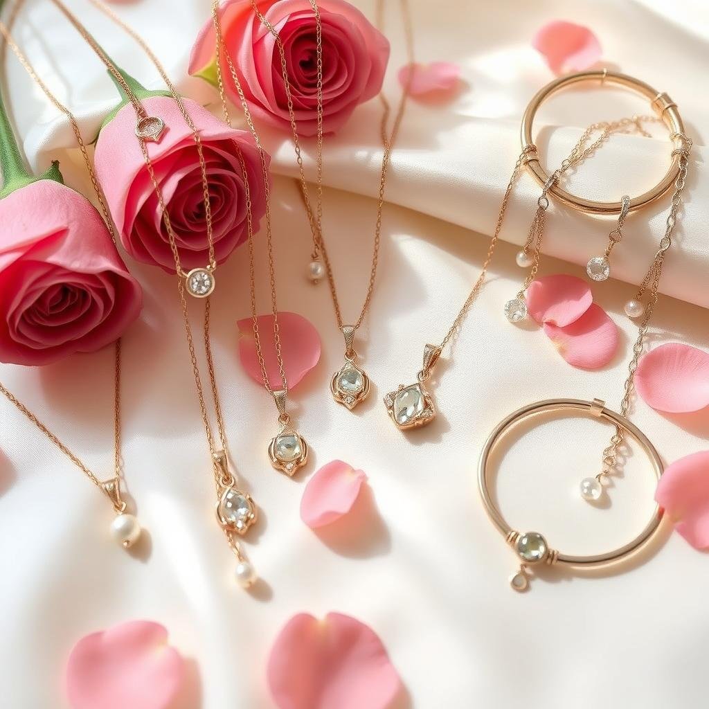 Bridesmaid jewelry including necklaces and earrings