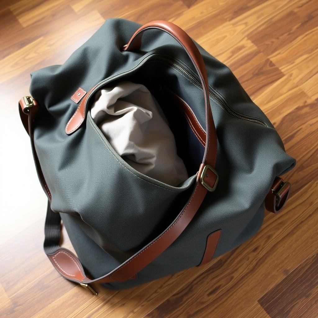 Canvas and leather weekender bag as a birthday gift for boyfriend