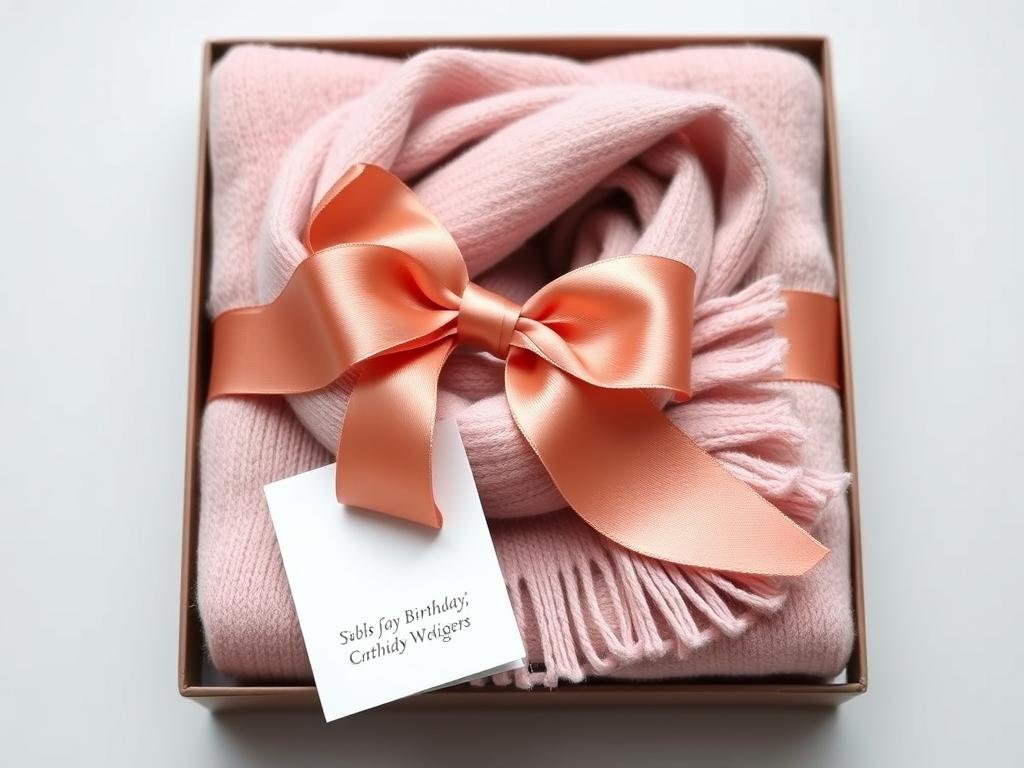 Cashmere scarf in gift box for girlfriend birthday gifts