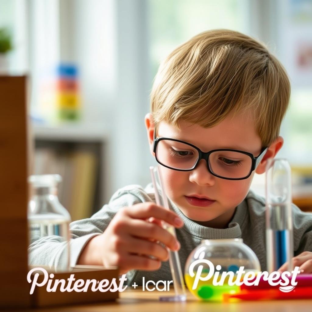 Child engaged with science experiment from a STEM gift basket