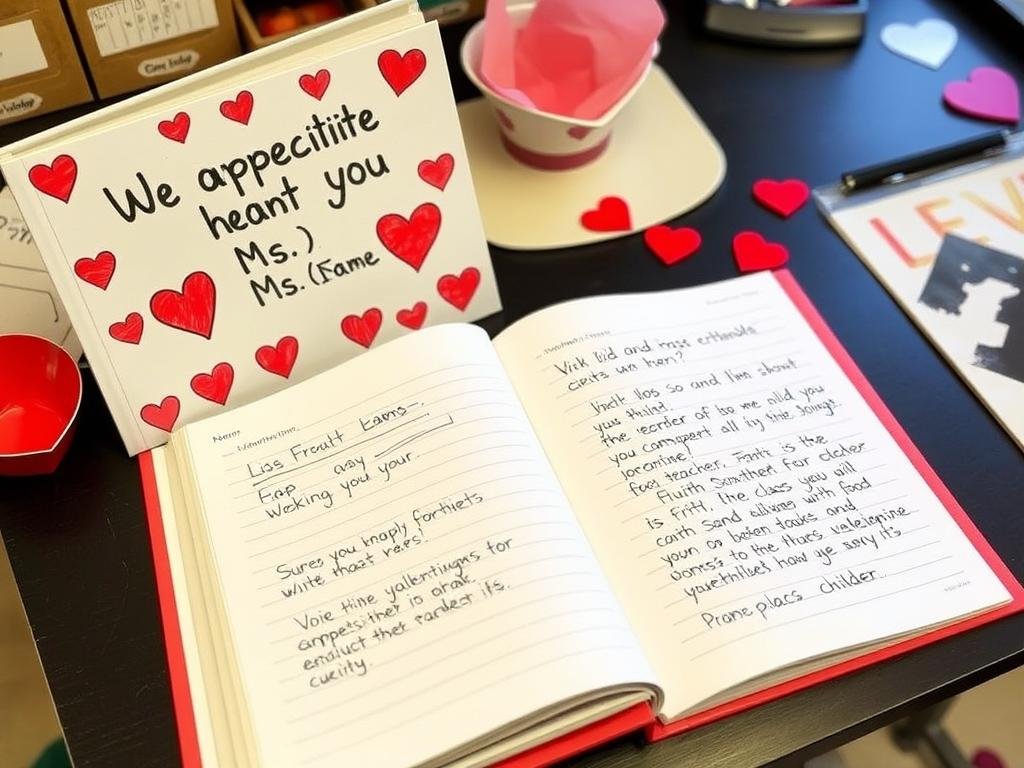 Class collaboration appreciation book for teacher