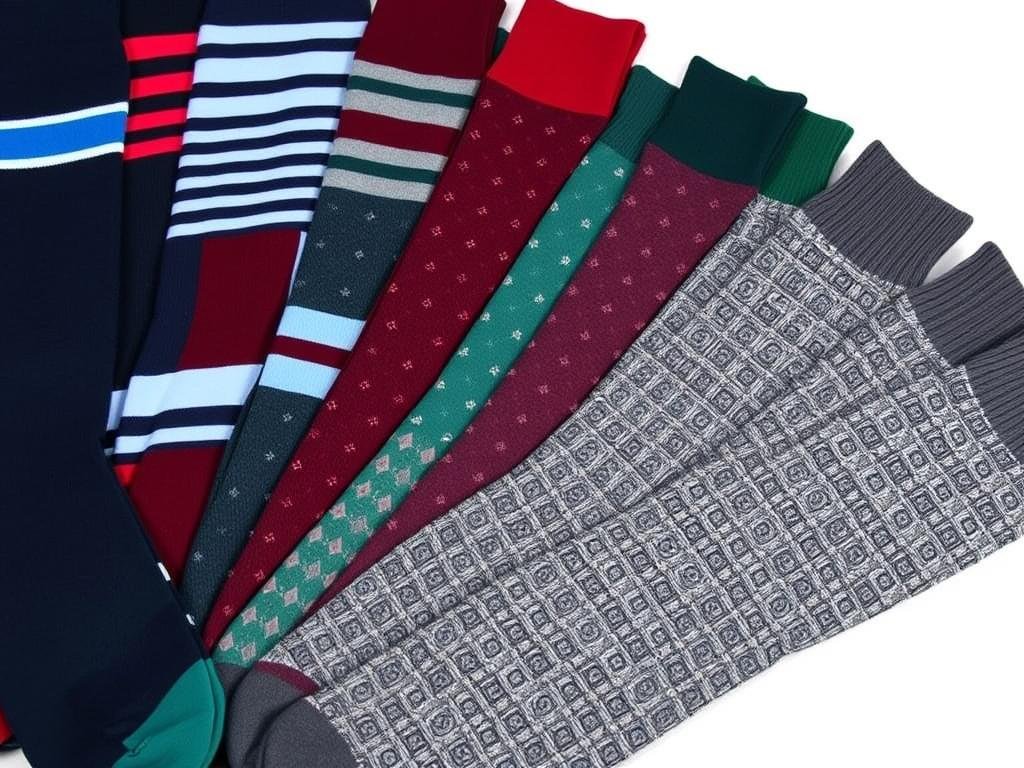 Collection of colorful cotton dress socks as a cotton anniversary gift for him