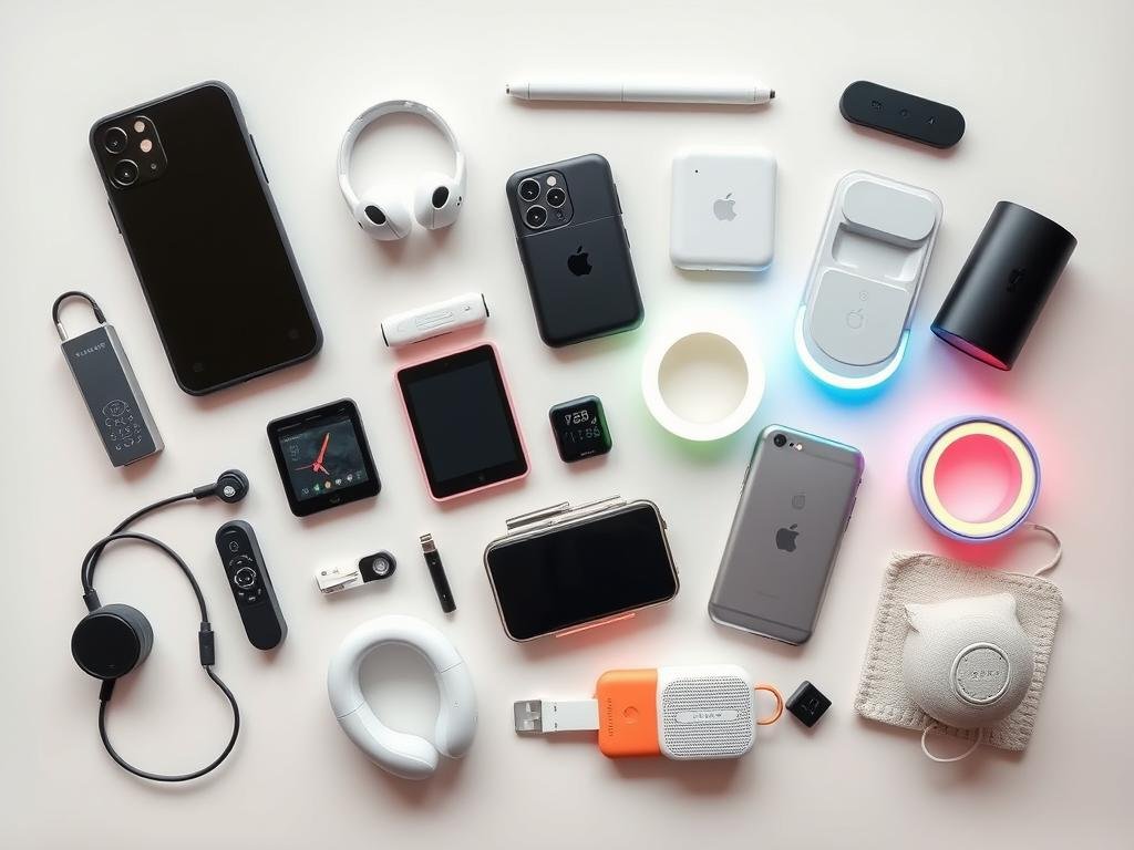 Collection of trendy tech gadgets popular with Gen Z