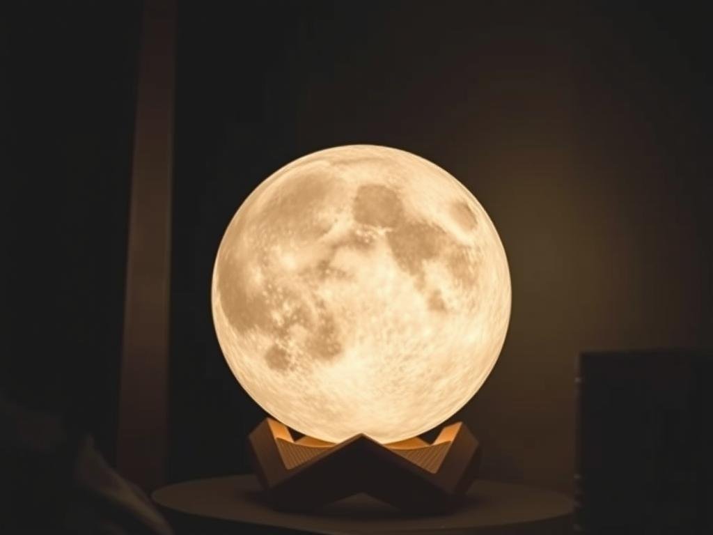 Color-changing moon lamp as a cute birthday gift