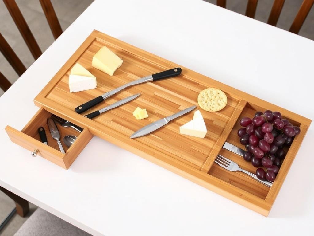 Complete cheese board set with utensils for housewarming gift ideas