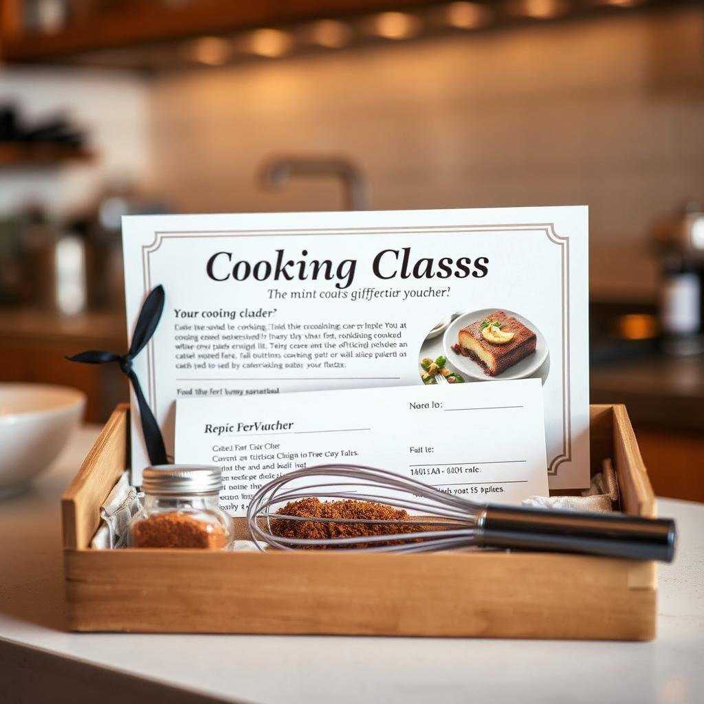 Cooking class gift certificate - experience gifts for millennials who love culinary adventures