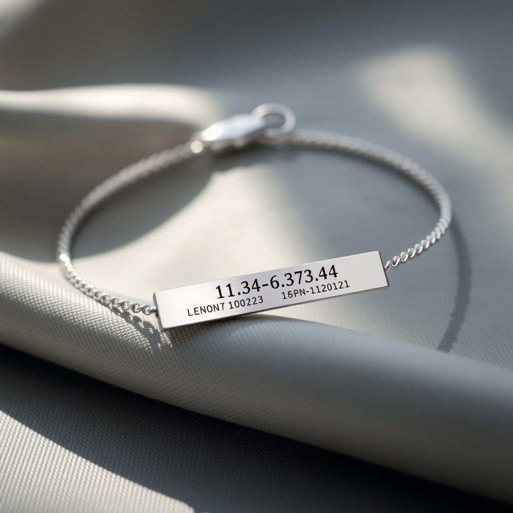 Coordinate bracelet with engraved location, unique gift idea for women