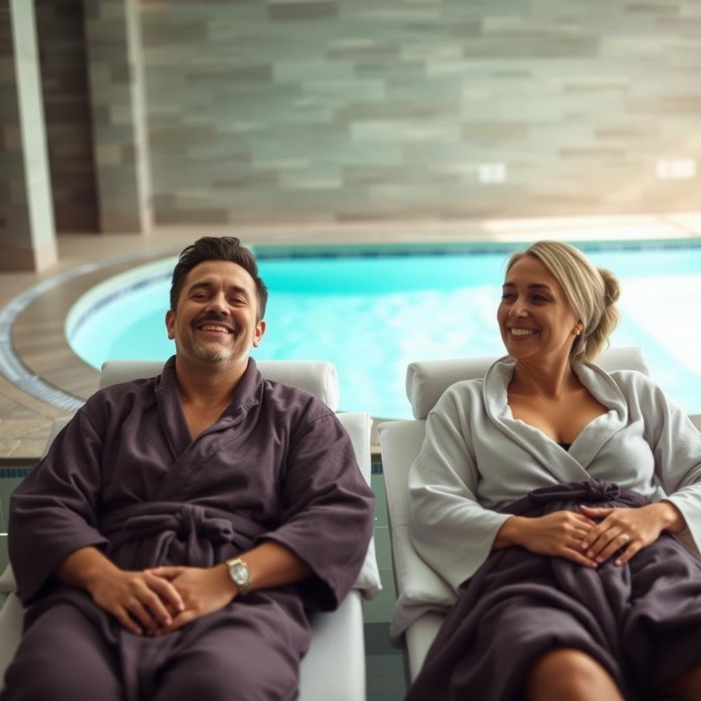 Couple enjoying a spa day together for anniversary gift ideas