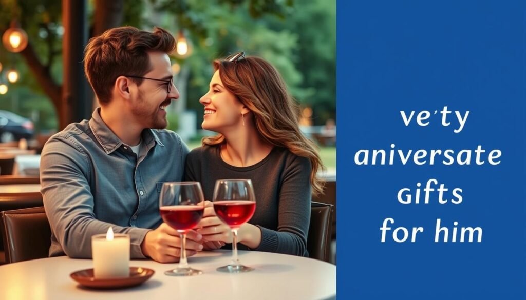 Couple recreating their first date at the same location as an anniversary gift