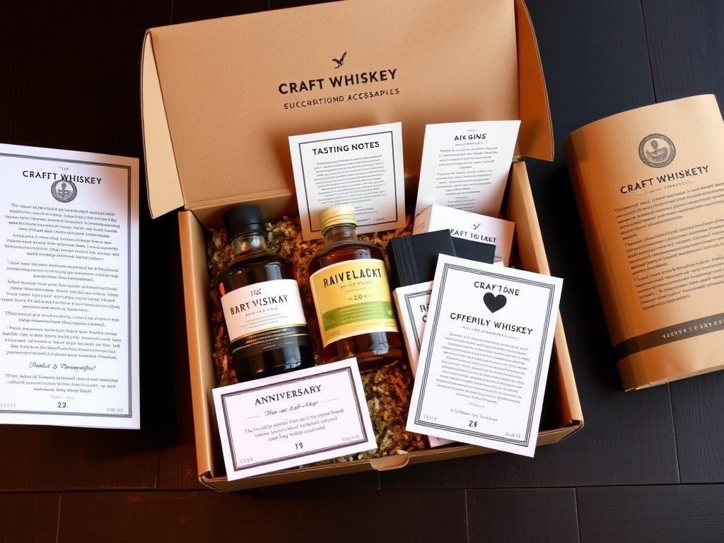 Craft whiskey subscription box as anniversary gift