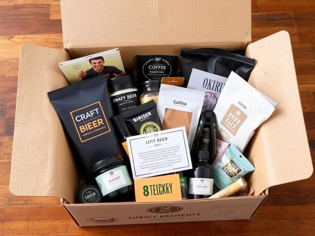 Curated subscription box with themed items as boyfriend anniversary gift