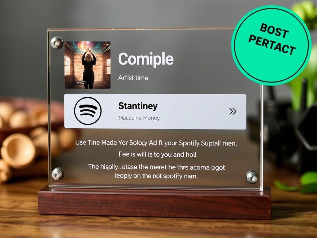 Custom Spotify song plaque displaying couple's special song